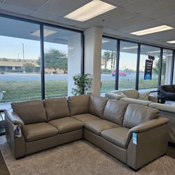 Italian Leather Sectional 