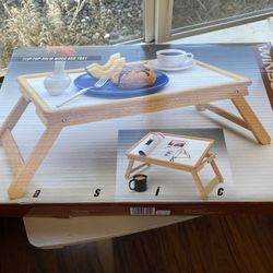 New Vintage 1990's Winsome Wood Flip Top Beechwood Bed Tray