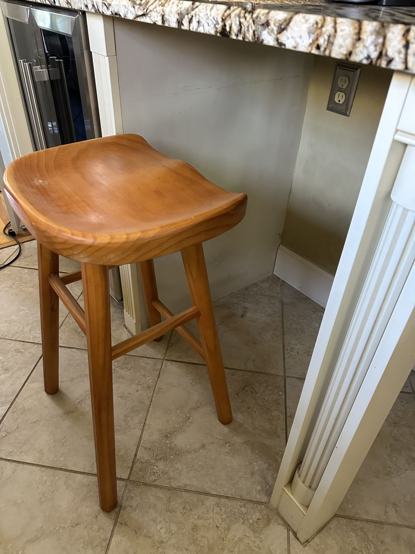 Counter Height Wooden Stool