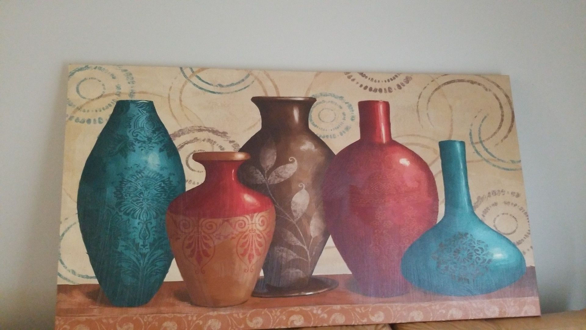 Large canvas wall art vases