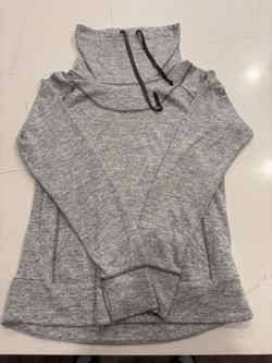 Kuhl Lea Funnel Cowl Neck Pullover Sweatshirt Sz M Gray Kangaroo Pocket