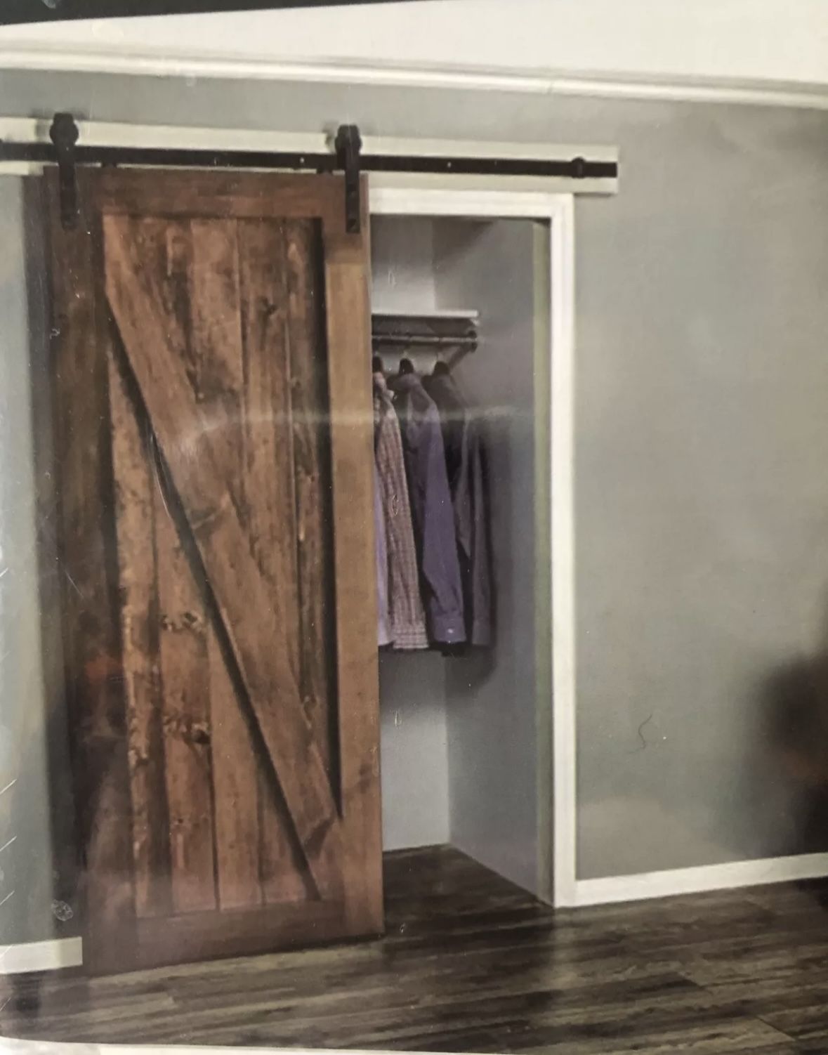 36” Wide Sliding Barn Door Single Track Sliding Door with Hardware Kit BLACK