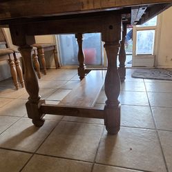 Wood kitchen table with 6 chairs