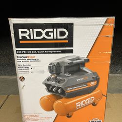 RIDGID 4.5 Gal. Portable Electric Quiet Air Compressor 200 PSI: Provides the ideal pressure for the toughest applications 5.1 SCFM at 90 PSI: High-air