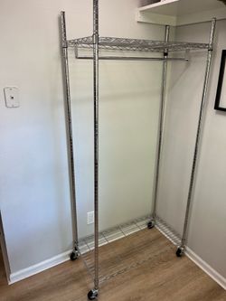 Rack!! Clothes Rack with Wheels!! Dimensions: 77” x 90” x 18”Depth