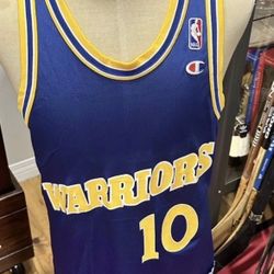 Vintage Champion Tim Hardaway Golden State Warriors NBS Basketball Jersey Men 40