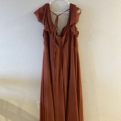 AZAZIE BONDIR Auburn A-Line Ruffled Chiffon Dress -size 20