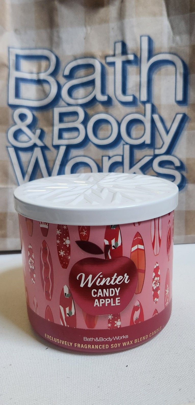 Bath And Body Works Winter Candy Apple 3 Wick Candle 