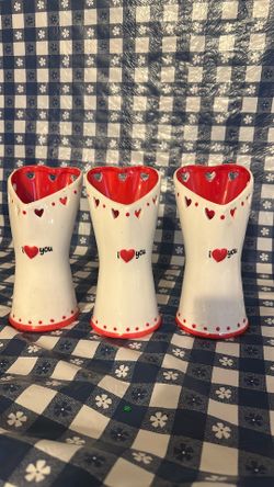 I love you, heart vase 3 for $15