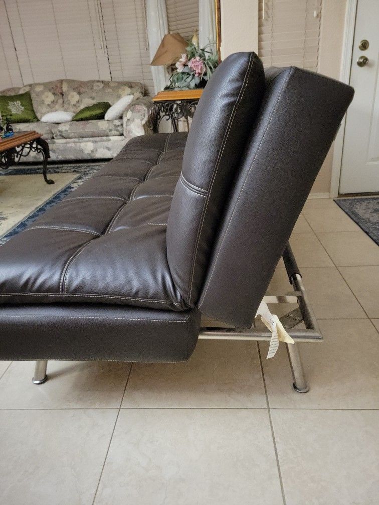Leather Futton, Sofa Bed