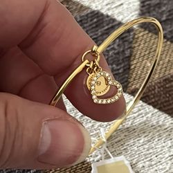 Michael Kors Gold Tone Heart Crystal Pendant Bracelet NWT!