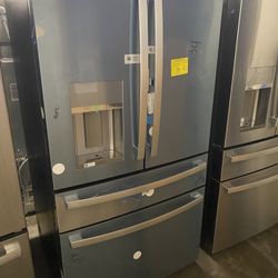 GE Profile 27.9 Cu. Ft. Smart 4-Door French Door Refrigerator with Door In Door PVD28BYNFS