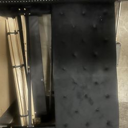 Full black velvet bed frame