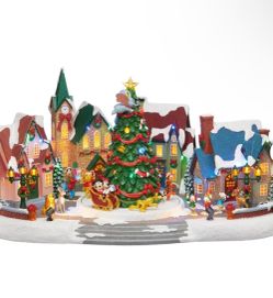 Disney Animated Village with Lights and Music