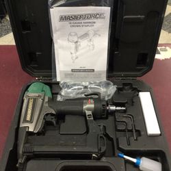 18GA Narrow Crown Air Stapler Pneumatic Staple Gun MASTERFORCE 