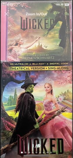 WICKED Movie + Soundtrack (4K + Blu-Ray + CD-2024) Ariana Grande + Cynthia Erivo