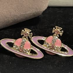 Vivienne West Wood Earring Pink 