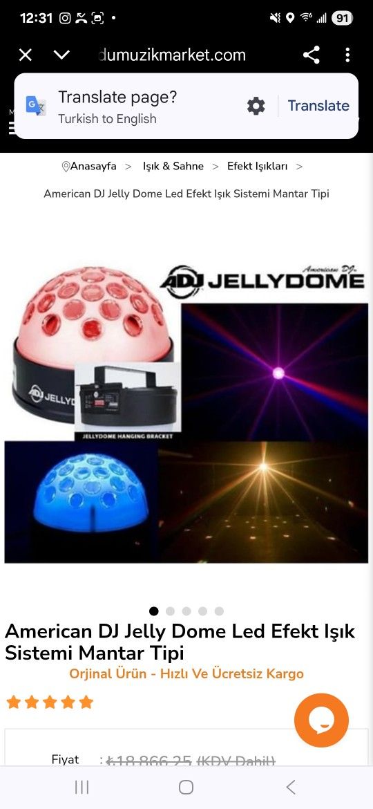 ADJ AMERICAN DJ JELLY DOME LIGHT