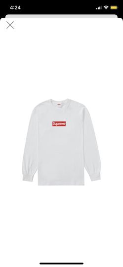 Supreme box logo L/S tee white Size XL Brand New