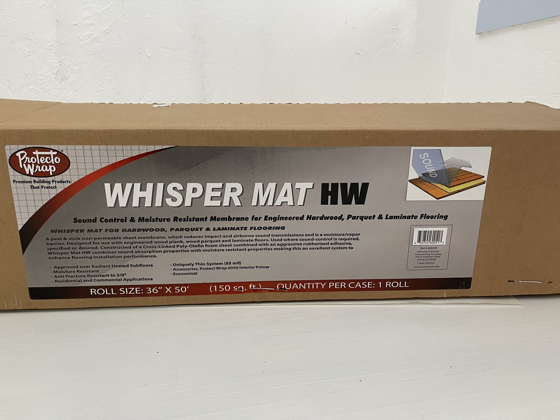 Roll Of Whisper Mat Under Hardwood And Laminate Cushioned Flooring Base