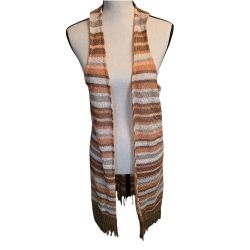 Almost Famous Boho Sleeveless Open Front Crochet Long Cardigan Size Large 