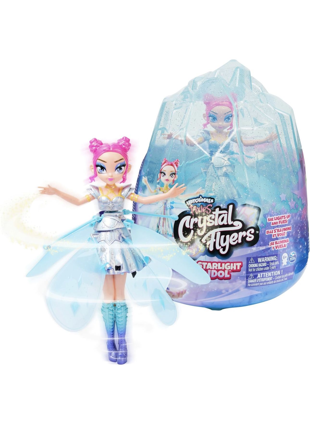 Crystal Flyers Starlight Idol Magical Flying Pixie Toy Doll with Lights