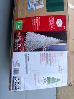 6.5 Foot White Pre Lit Christmas Tree and Ornaments