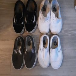 Vans 4 Pairs - 2 Pairs Of Laced And 2 Pairs Of Slip Ons- 30 For All !!!