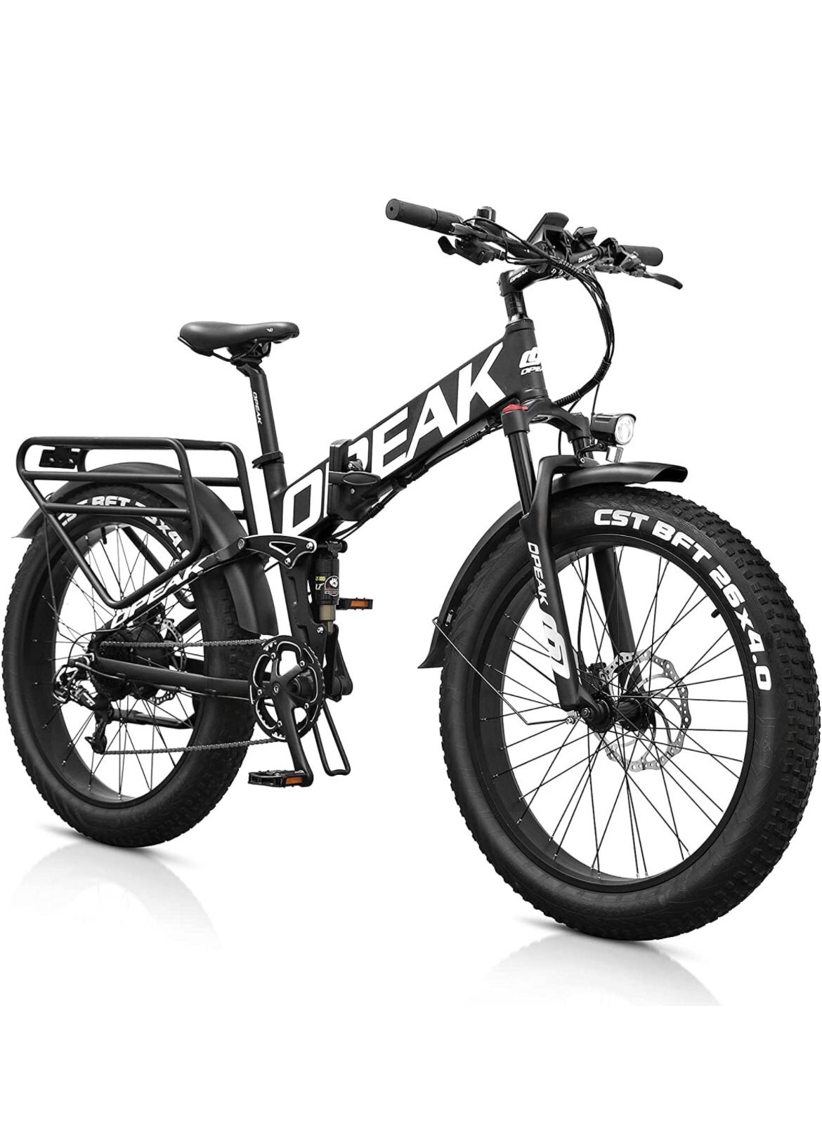 OPEAK Ebike Foldable Electric Bike 750W Motor, 12AH Removable 48V Battery, 8 Speed, 20’’*4.0 Fat Tire Electric Bike Folding Ebikes for Adults