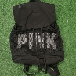 Black and white Victoria's Secret PINK backpack