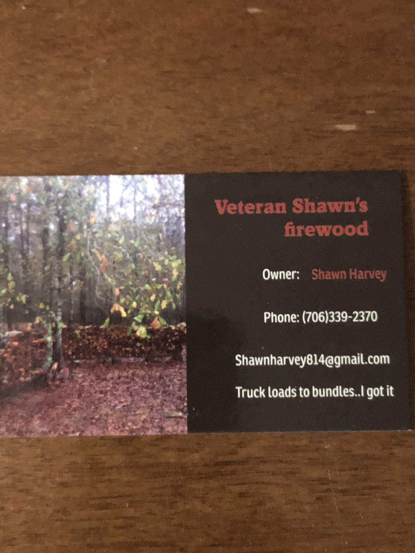 Veteran Shawn’s firewood