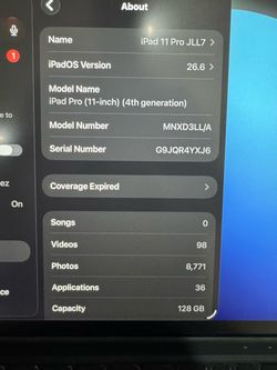 iPad Pro 11 inch 4th Gen (Wi-fi only)