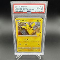 2021 Pokemon McDonald’s Collection #25 Pikachu Holo PSA 10