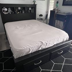 Queen Bed Frame and Mattress