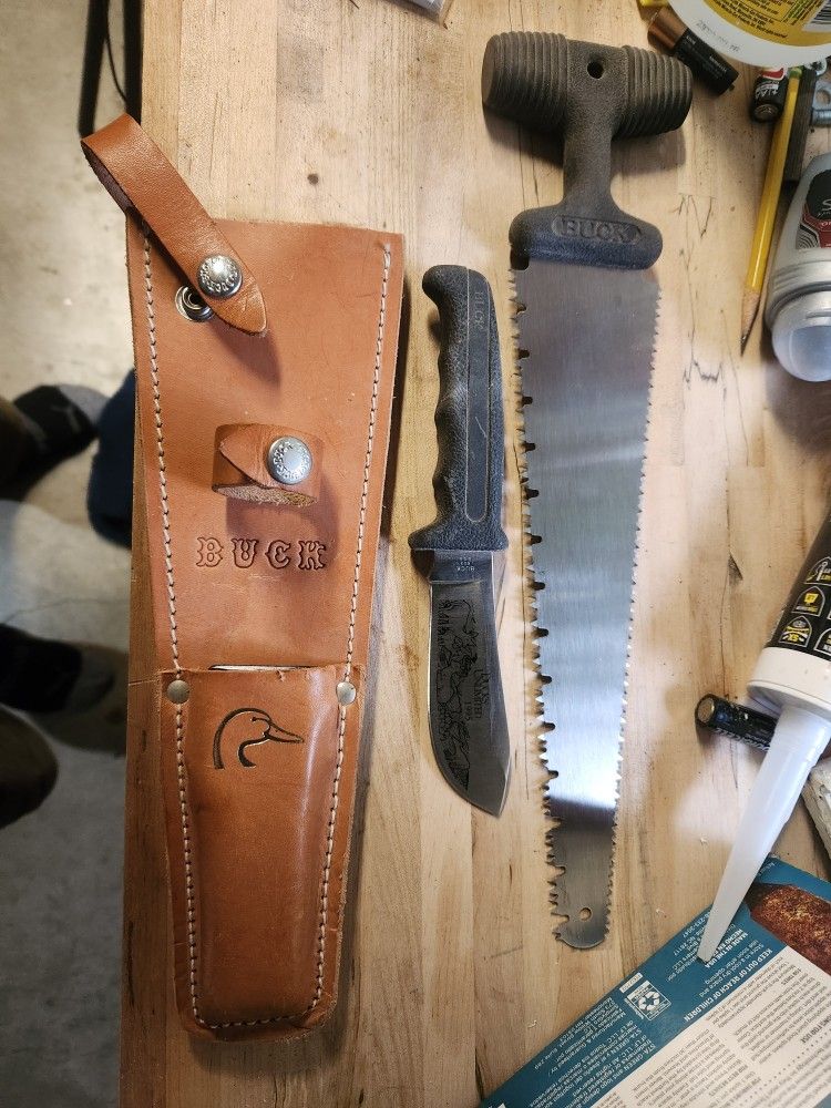 1995 Ducks Unlimited Saw Knife And Sheath Set