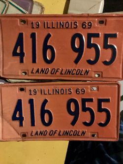 Illinois plates 1969. 1964