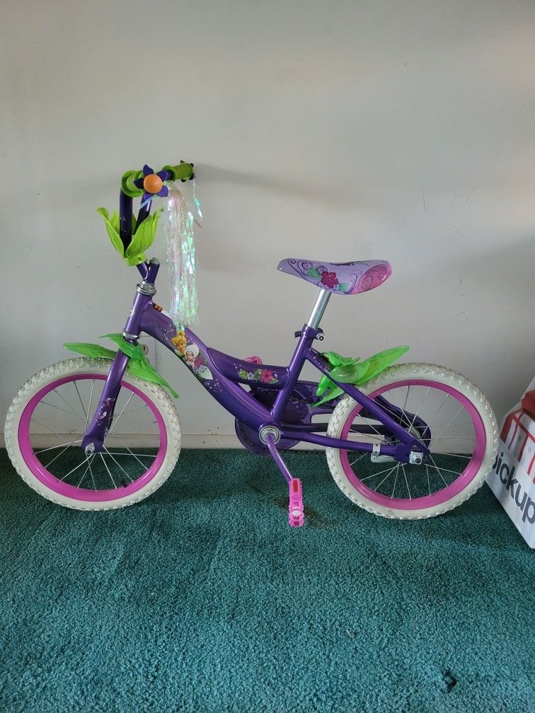 16 Inch Tinker Bell Toddler Bike W/ Training Wheels 