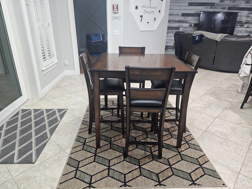 Solid Wood Table, With Chairs 