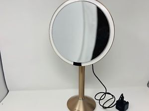 simplehuman Sensor Lighted Makeup Vanity Mirror Pro 8" Round Rose Gold Stainless Steel, Rechargeable and Cordless