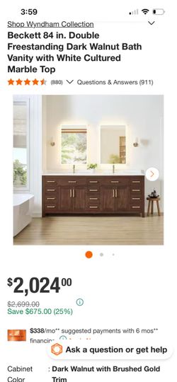 Brand new in box 84” Wyndham collection bathroom vanity