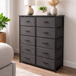 Gray Fabric Drawer Dresser
