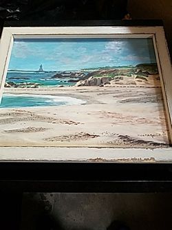 oil on canvas signed seascape