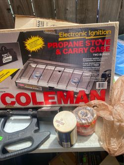 Coleman 2 Burner Propane Camp Stove #5435B740 Electric Ignition Camping