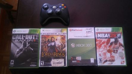 XBOX 360 Controller And 4 Games