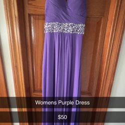 Womens Purple and silver dress size 3/4