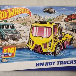 EXCLUSIVE HOT WHEELS.  HOT TRUCKS.  10 CAR BOX SET. 