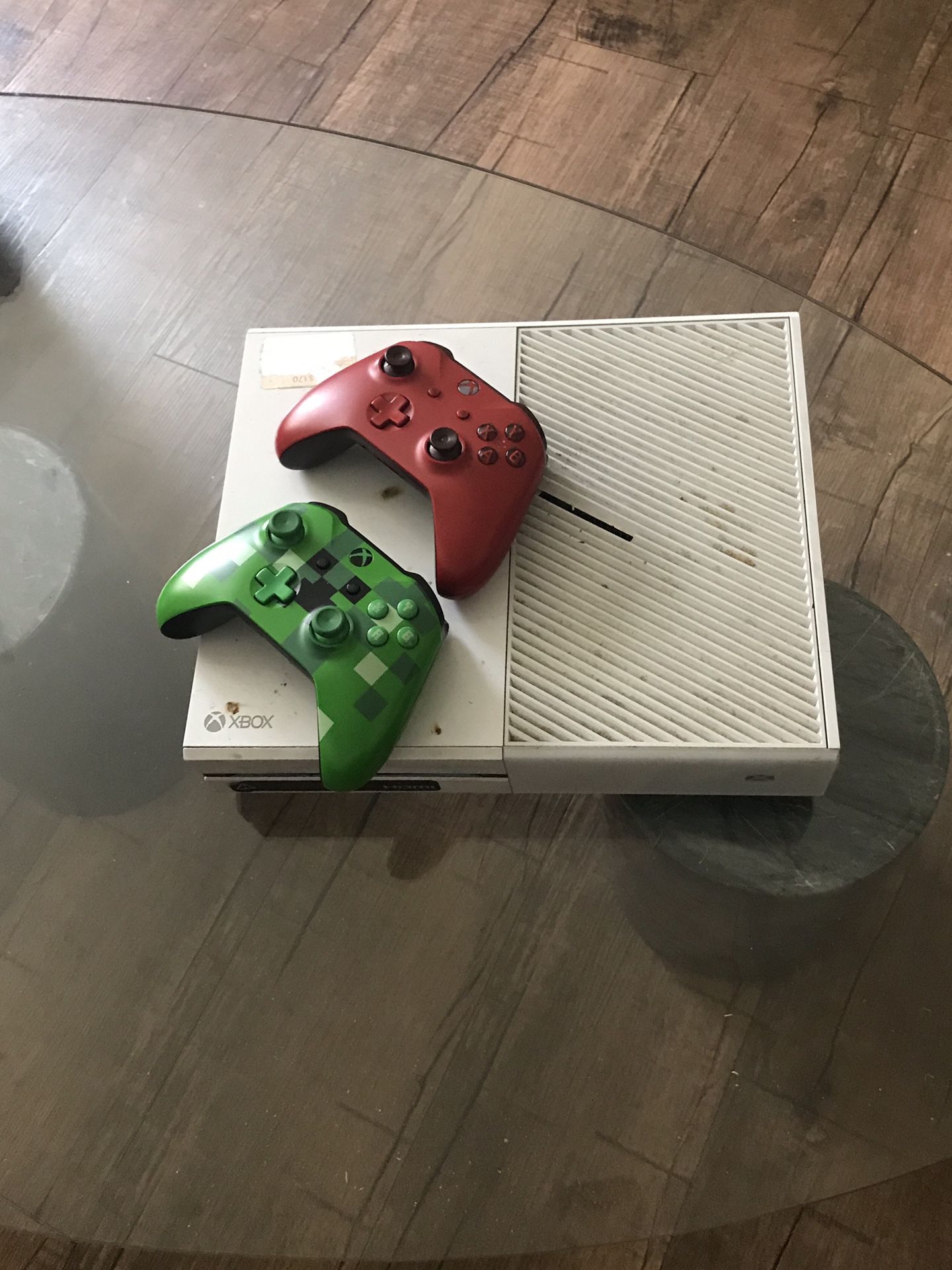 Xbox one with 2 controllers and rechargeable battery pack 150 obo