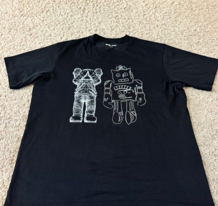 Men’s KAWS x Andy Warhol Graphic Short Sleeve Black T-Shirt