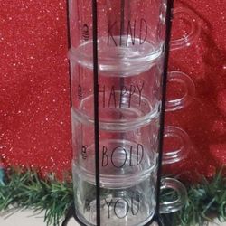 Rae Dunn Glass ESPRESSO MUGS Set