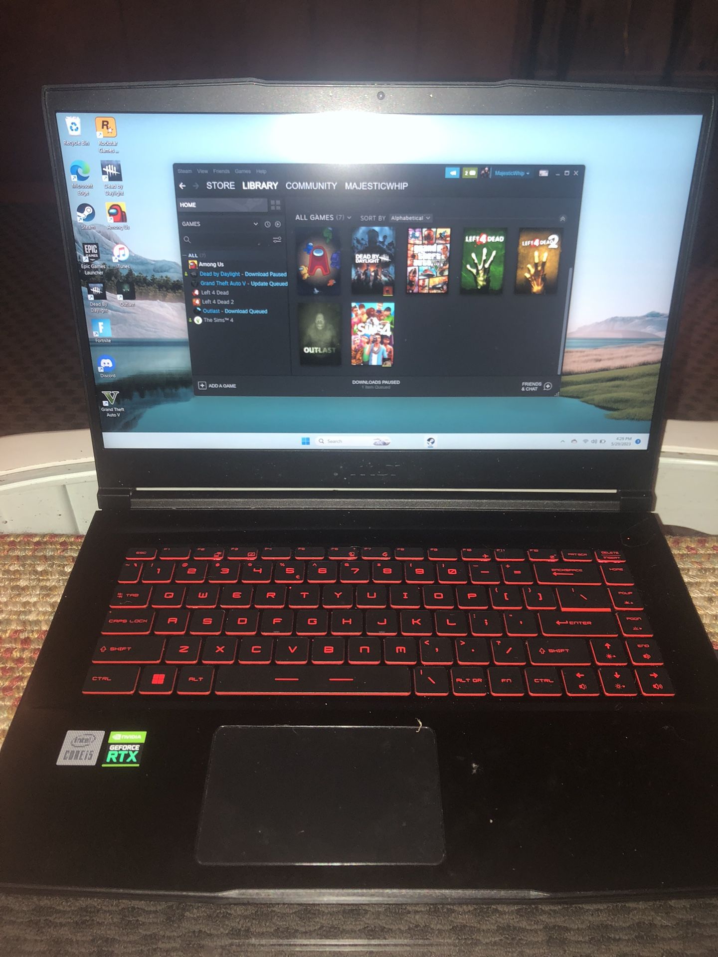 MSI gf65 thin gaming laptop (read description)